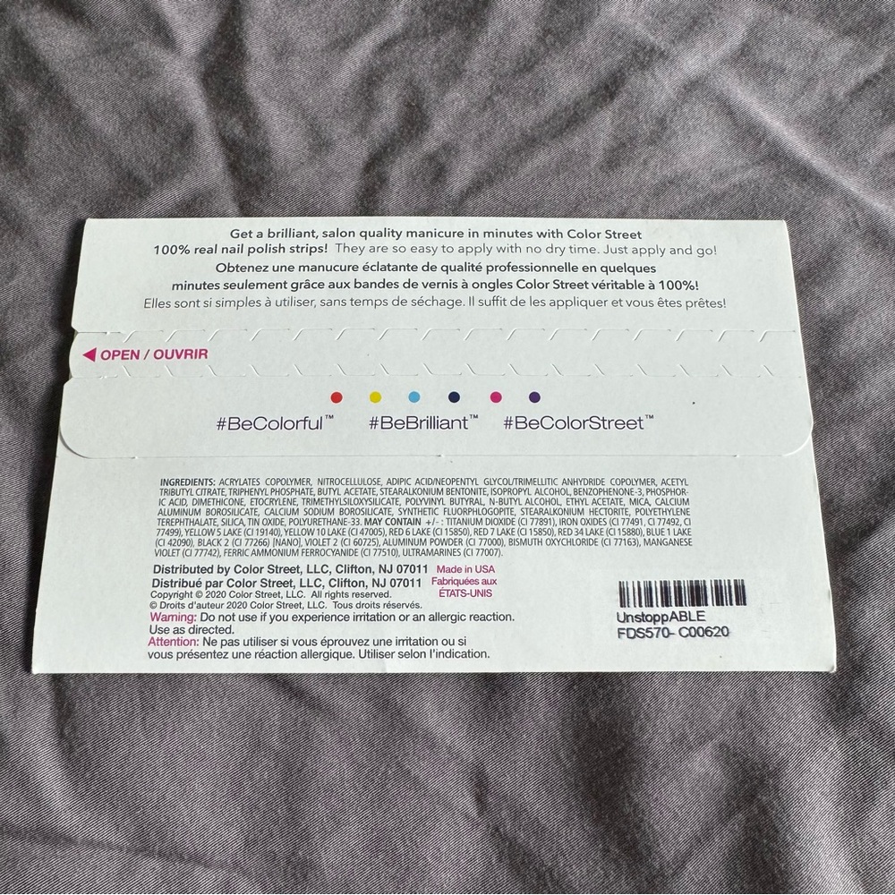 *Retired* Color Street: UnstoppABLE | Awareness Set Hearts Ribbons White Rainbow - Picture 4 of 10